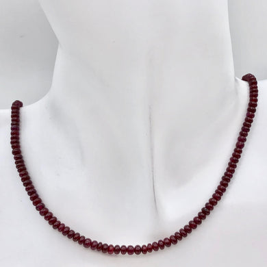 54.5cts AAA+ Natural Ruby 3.5x2.0mm Smooth Roundel 15 inch Bead Strand - PremiumBead Primary Image 1