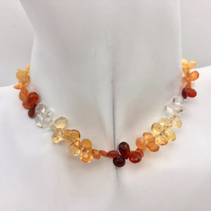26.75cts Untreated Mexican Fire Opal 7" Briolette Bead Strand | 6-8mm | 10230B - PremiumBead Alternate Image 2