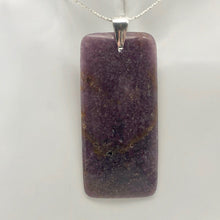 Load image into Gallery viewer, Natural Purple Lepidolite Large Rectangular Sterling Silver Pendant | 2 3/4&quot; | - PremiumBead Alternate Image 3
