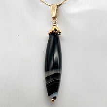 Load image into Gallery viewer, Hot! Black &amp; White Sardonyx &amp; 14Kgf Pendant | 2.5" Long | - PremiumBead Alternate Image 3
