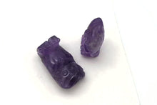 Load and play video in Gallery viewer, 2 Wisdom Carved Amethyst Owl Beads

