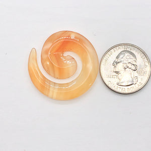 Chalcedony, Mandarin Spiral | 32x4.5mm | Orange | 1 Pendant Bead |