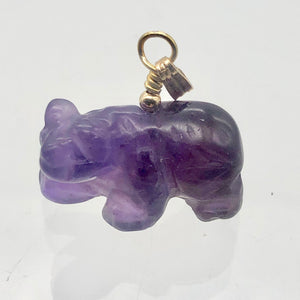 Amethyst Bear Pendant Necklace | Semi Precious Stone Jewelry | 14k Pendant - PremiumBead Alternate Image 2