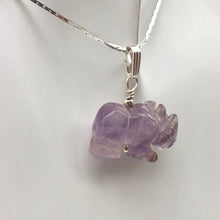 Load image into Gallery viewer, Hand Carved Rhino Amethyst Rhinoceros and Sterling Silver Pendant 509275AMLS - PremiumBead Alternate Image 5
