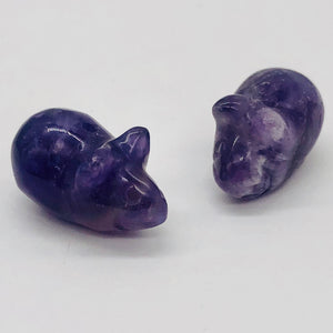 Amethyst Carved Mouse Figurine Worry Stone | 19x11x11 mm | Purple