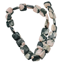Load image into Gallery viewer, Natural Untreated Pink Kambaba Jasper 13mm Square Coin Bead Strand 110248
