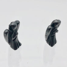 Load image into Gallery viewer, Loving Hand Carved Hematite Guardian Angel Figurine | 21x14x8mm | Silver Black - PremiumBead Alternate Image 6
