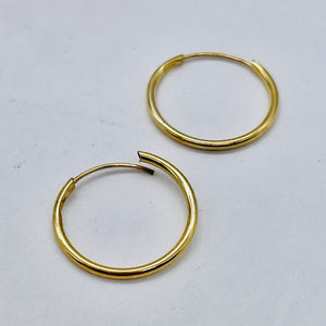 14K Gold Continuous Hoop Earrings | 1/2" Long | Gold | 1 Pair |