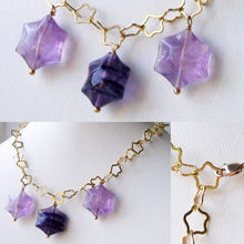 Load image into Gallery viewer, Natural Fluorite &amp; 22K Vermeil Star 18 inch Necklace 209245Fl - PremiumBead Alternate Image 9
