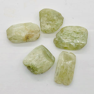 1 Chatoyant Green Kunzite Faceted Nugget Bead 3363B