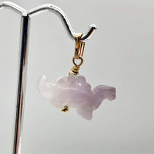 Load image into Gallery viewer, Dinosaur Carved Amethyst Stegosaurus 14Kgf Pendant | 1 inch long | Purple | - PremiumBead Alternate Image 6
