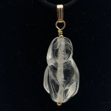 Load image into Gallery viewer, Hand Carved Quartz Female Laughing Buddha Pendant with 14k Gold Filled | 1 3/4&quot; - PremiumBead Alternate Image 2
