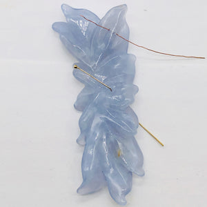 106cts Exquistely Hand Carved Blue Chalcedony Flower Bead 009850H
