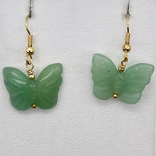 Load image into Gallery viewer, Aventurine Butterfly 14Kgf Gold Earrings | Semi Precious Stone Jewelry | - PremiumBead Alternate Image 7
