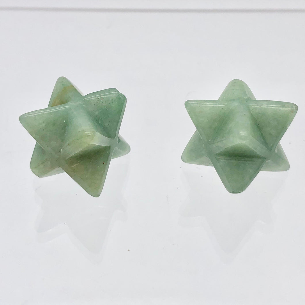Kabbalah 2 Aventurine Merkabah Star Beads | 25x15x15mm | Green - PremiumBead Primary Image 1