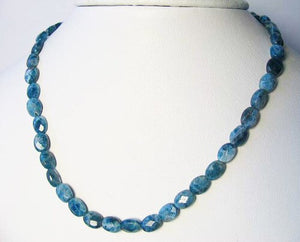 Blue Apatite 8x6mm Faceted Oval Bead Strand 110498B - PremiumBead Primary Image 1