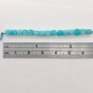 Amazonite Cube Beads Full Strand | 4mm | Blue | 95 Bead(s)|