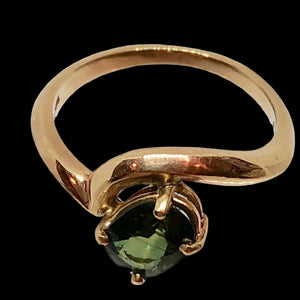 Natural Green Sapphire 14K Gold Ring Size 4 3/4 9982Baa