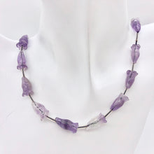 Load image into Gallery viewer, Lovely Carved Amethyst Trumpet Flower Bead Strand | 18 Beads | 110825 - PremiumBead Primary Image 1
