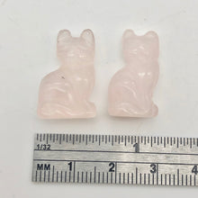 Load image into Gallery viewer, Adorable! 2 Rose Quartz Sitting Carved Cat Beads | 21x14x10mm | Pink - PremiumBead Alternate Image 8

