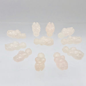 2 Carved Rose Quartz Goddess of Willendorf Beads | 20x9x7mm | Pink - PremiumBead Alternate Image 9