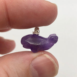Purple Amethyst Whale and Sterling Silver Pendant | 7/8" Long | 509281AMS - PremiumBead Alternate Image 4