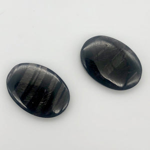 Sexy! Hypersthene Focal Beads |24x18x5mm | Silver -black | Oval | 2 beads | - PremiumBead Alternate Image 8