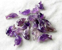 Load image into Gallery viewer, Jumping 2 Carved Amethyst Dolphin Beads | 25x11x8mm | Purple - PremiumBead Alternate Image 2
