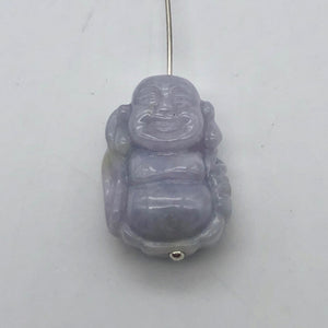 25cts Hand Carved Buddha Lavender Jade Pendant Bead | 21x14x9mm | Lavender - PremiumBead Alternate Image 4