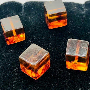 Amber Cube | 8x8mm | Red | 4 Bead