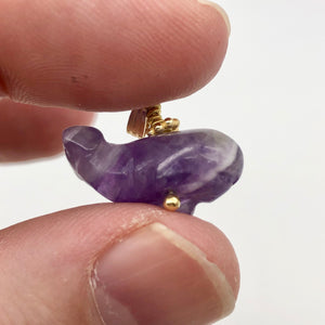 Amethyst Whale Pendant Necklace | Semi Precious Stone Jewelry | 14k Pendant - PremiumBead Alternate Image 10