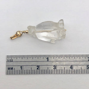 Quartz Penguin Pendant Necklace | Semi Precious Stone Jewelry | 14k Pendant