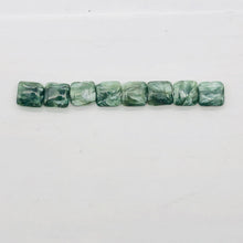 Load image into Gallery viewer, 8 Russian Seraphinite 8x8mm Square Coin Beads 9389
