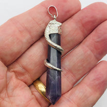 Load image into Gallery viewer, Snake Sterling Silver Fluorite Point | 2 1/4&quot; Long | Purple/Silver | 1 Pendant |
