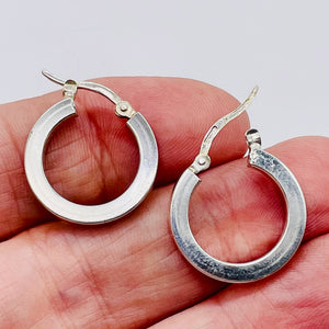 Sterling Silver Hoop Earrings | 1" Long | Silver | 1 Pair |