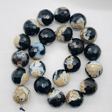 Load image into Gallery viewer, Agate Faceted Statement Bead Parcel Round | 18mm | Black/White/Brown | 4 Beads |

