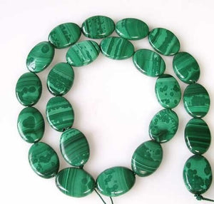 Extraordinary Natural Malachite 18x13mm Oval Coin Bead Strand 110249 - PremiumBead Alternate Image 2