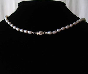 Elegant Platinum White Freshwater Pearl & Silver 20 inch Necklace 9915H - PremiumBead Alternate Image 3