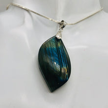Load image into Gallery viewer, Labradorite Sterling Silver Natural | 1 1/2&quot; Long | Blue Rivers | 1 Pendant |
