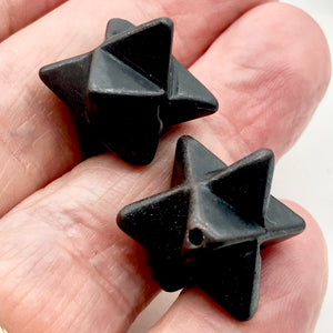 Kabbalah Carved Hematite Star Figurine | 25x15x15mm | Black