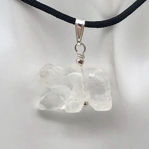 Carved Natural Quartz Bear and Sterling Silver Pendant 509252QZS - PremiumBead Alternate Image 2