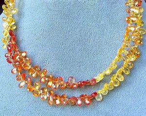 Flaming Multi-Hue Sapphire Briolette Strand 77cts 6085 - PremiumBead Primary Image 1