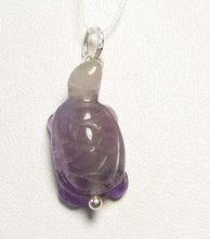 Load image into Gallery viewer, Amethyst Turtle Pendant Necklace | Semi Precious Stone Jewelry | Silver Pendant - PremiumBead Alternate Image 8
