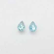 Load image into Gallery viewer, Pair (2) Rare Natural Light Blue Zircon Faceted 7.5x5-6x4mm Briolette Beads 4881 - PremiumBead Alternate Image 7
