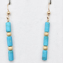 Load image into Gallery viewer, Charming Designer Natural Untreated Turquoise Earrings 14Kgf | 2 inch long | - PremiumBead Alternate Image 5
