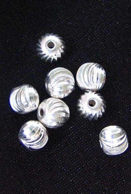 8 Beads of Sparkling Laser Cut Sterling Silver Beads 8596 - PremiumBead Primary Image 1