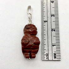 Load image into Gallery viewer, Brecciated Jasper Goddess of Willendorf Sterling Silver Pendant|1.38&quot; Long| Red - PremiumBead Alternate Image 5
