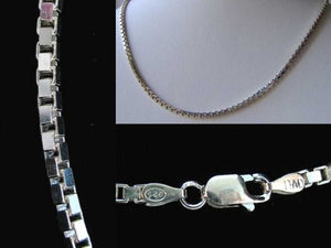 Italian! Silver 2mm Box Chain 22" Necklace (16G) 10033F - PremiumBead Primary Image 1