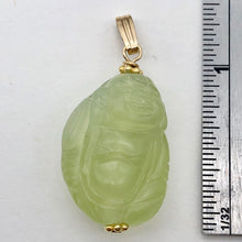 Load image into Gallery viewer, Hand Carved Green Jade Buddha 14K Gold Filled Pendant| 1 5/8&quot; Long |
