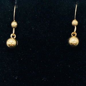 14K Gold 5mm Ball Drop Earrings | 3/4" Long | Gold | 1 Pair Earrings |